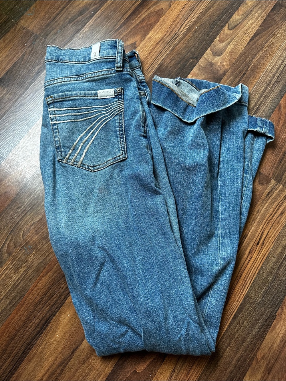 7 For All Mankind Straight Leg Women's Jeans - Medium Blue